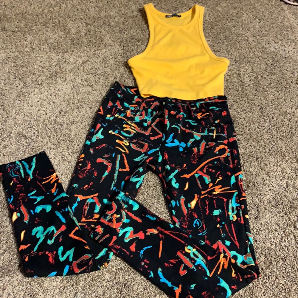 Black Paint Pants 🧡🖤❤️ - Picture 1 of 7